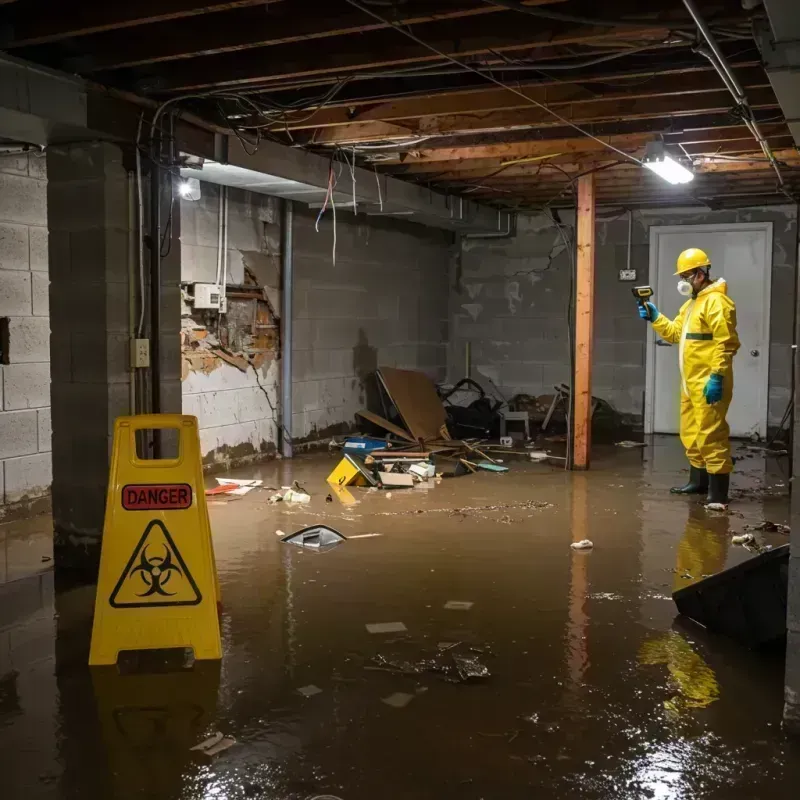 Flooded Basement Electrical Hazard in Roberts, WI Property